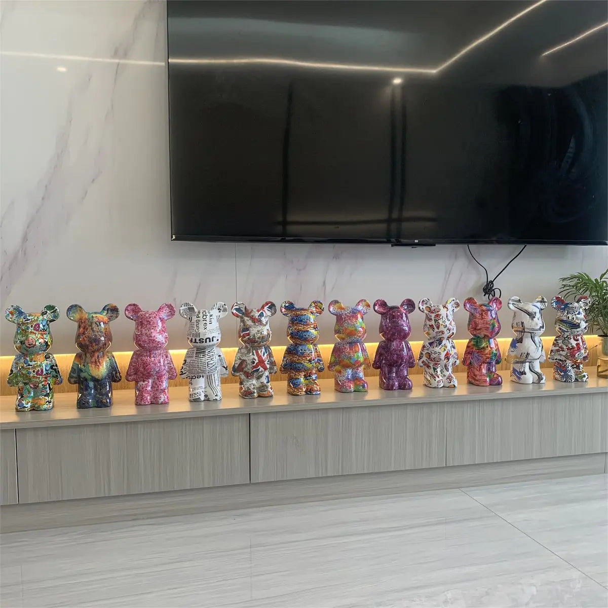 Oso violento-New Cute Heart Bear Figurín for Living