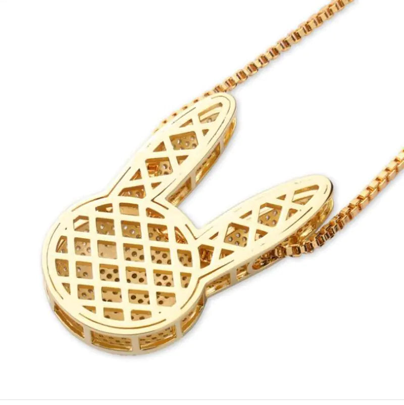 Hip Hop Fashion Zircon Rabbit Pendant Necklace