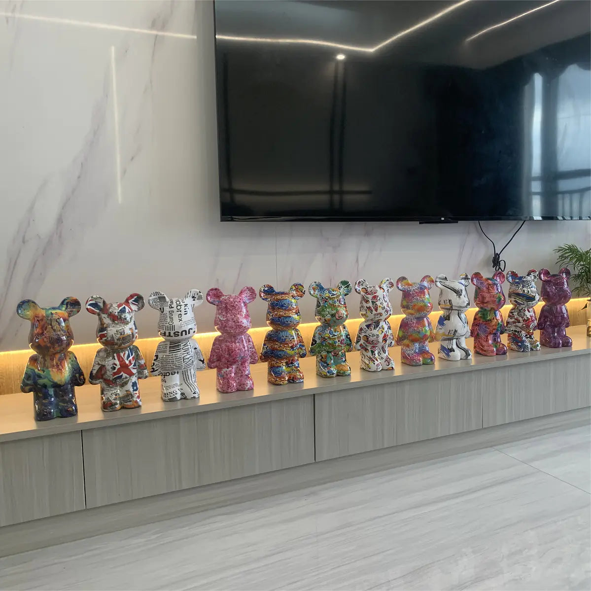 Oso violento-New Cute Heart Bear Figurín for Living